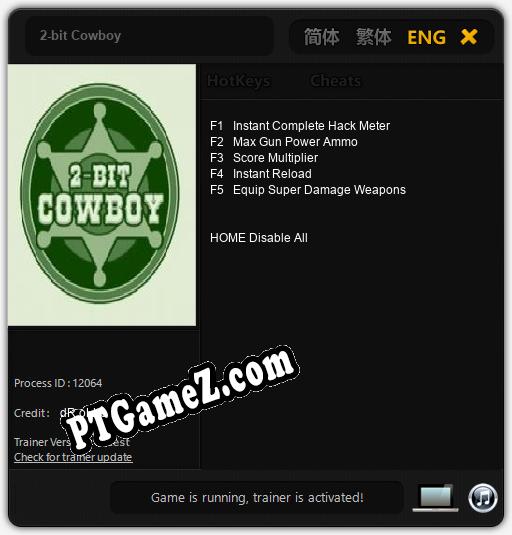 Treinador liberado para 2-bit Cowboy [v1.0.4]