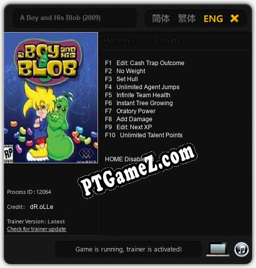 A Boy and His Blob (2009): Cheats, Trainer +10 [dR.oLLe]