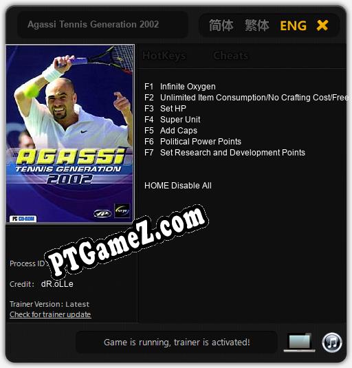 Agassi Tennis Generation 2002: Treinador (V1.0.47)