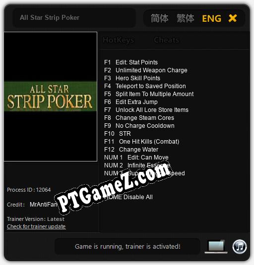All Star Strip Poker: Cheats, Trainer +15 [MrAntiFan]