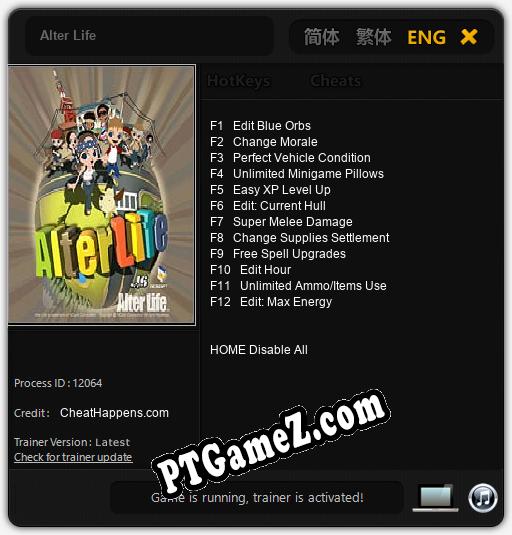 Treinador liberado para Alter Life [v1.0.4]