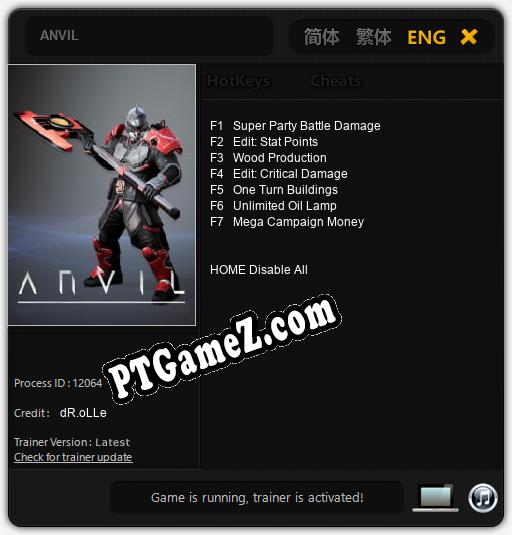 Treinador liberado para ANVIL [v1.0.9]