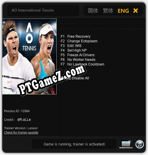 AO International Tennis: Trainer +7 [v1.3]