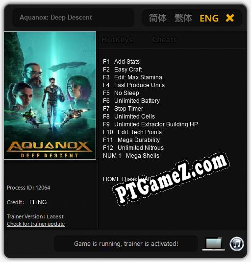 Aquanox: Deep Descent: Treinador (V1.0.11)