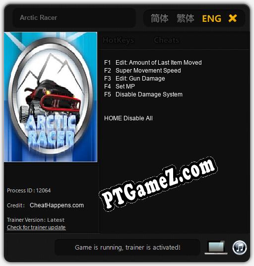 Arctic Racer: Treinador (V1.0.59)