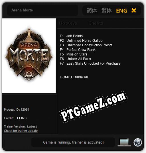Treinador liberado para Arena Morte [v1.0.2]