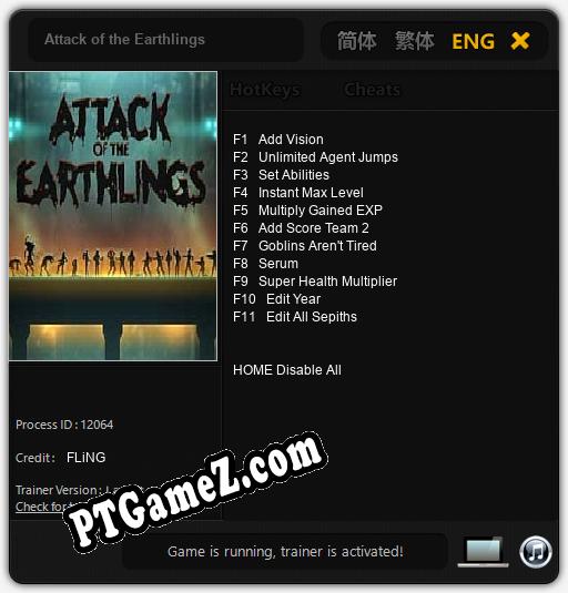Attack of the Earthlings: Cheats, Trainer +11 [FLiNG]
