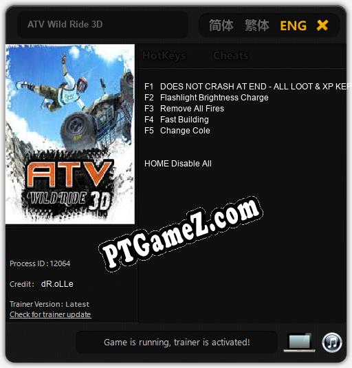 ATV Wild Ride 3D: Cheats, Trainer +5 [dR.oLLe]