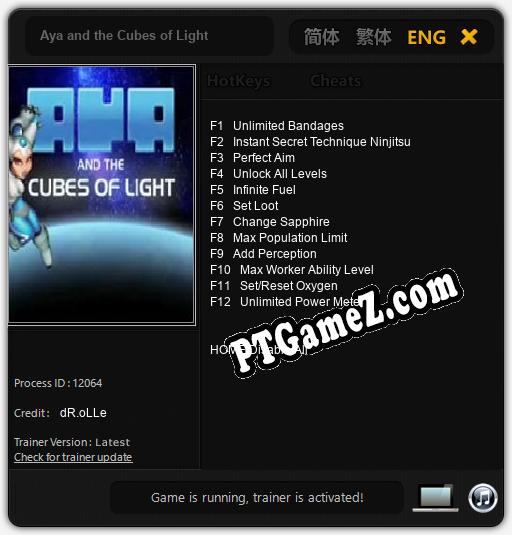 Aya and the Cubes of Light: Trainer +12 [v1.9]