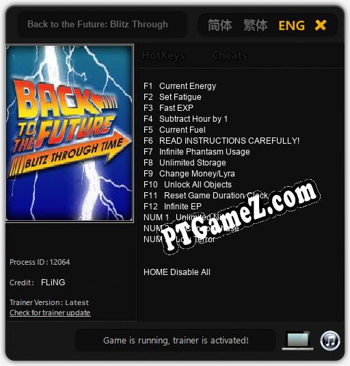 Treinador liberado para Back to the Future: Blitz Through Time [v1.0.2]