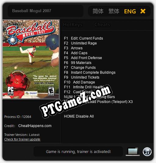 Baseball Mogul 2007: Treinador (V1.0.80)