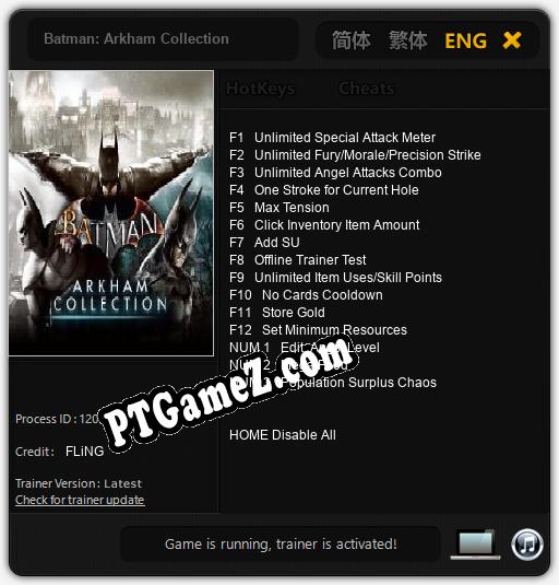 Batman: Arkham Collection: Treinador (V1.0.5)