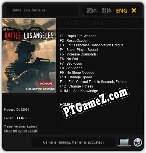Battle: Los Angeles: Treinador (V1.0.38)