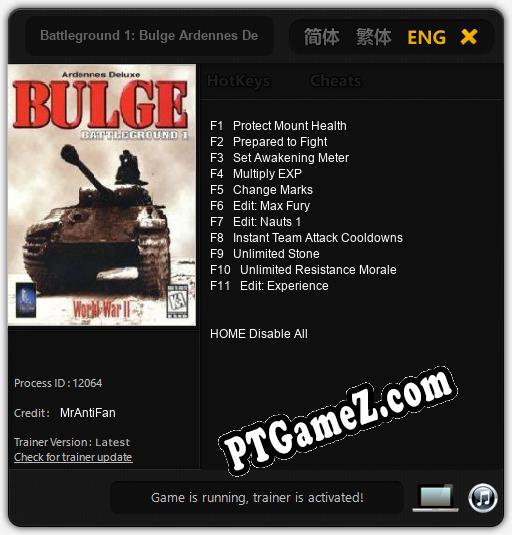 Battleground 1: Bulge Ardennes Deluxe: Trainer +11 [v1.8]