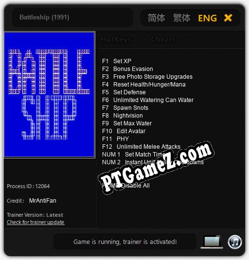 Battleship (1991): Treinador (V1.0.1)