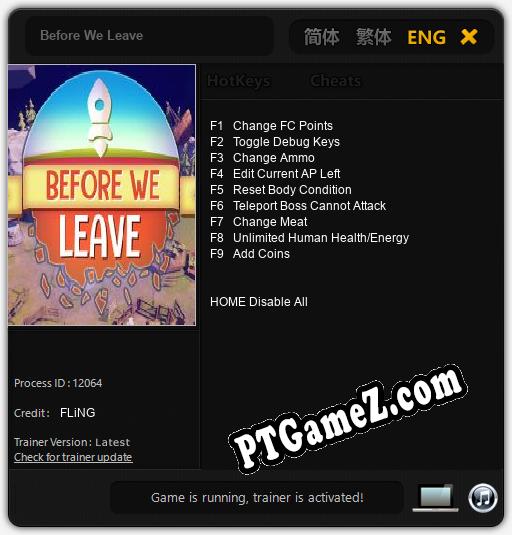 Before We Leave: Trainer +9 [v1.9]