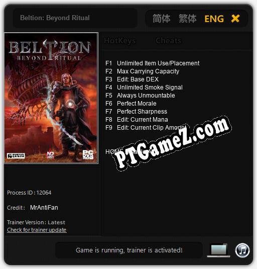 Beltion: Beyond Ritual: Treinador (V1.0.36)