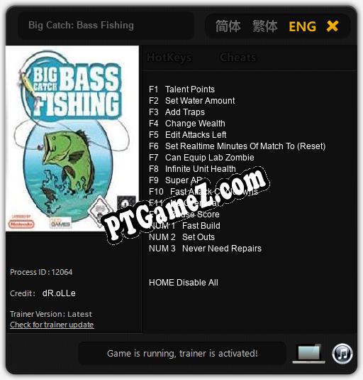 Big Catch: Bass Fishing: Trainer +15 [v1.9]