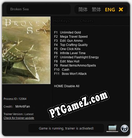 Treinador liberado para Broken Sea [v1.0.6]