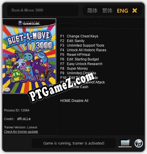 Bust-A-Move 3000: Cheats, Trainer +12 [dR.oLLe]
