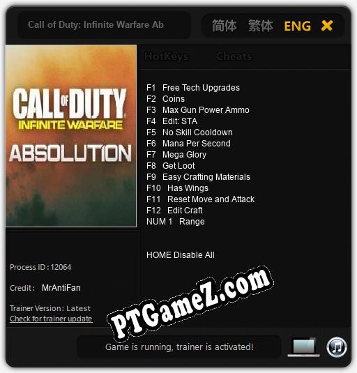 Call of Duty: Infinite Warfare Absolution: Cheats, Trainer +13 [MrAntiFan]