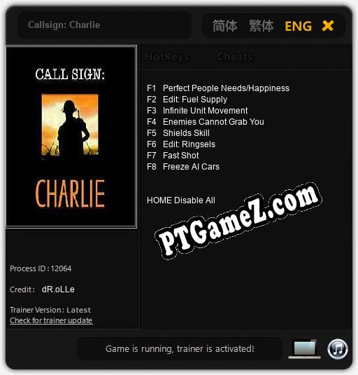 Callsign: Charlie: Cheats, Trainer +8 [dR.oLLe]
