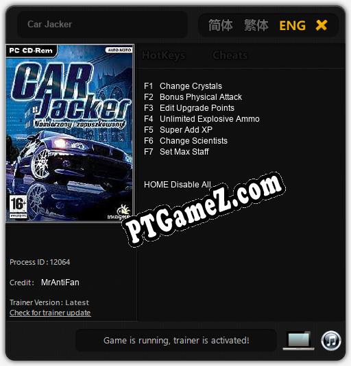 Treinador liberado para Car Jacker [v1.0.3]