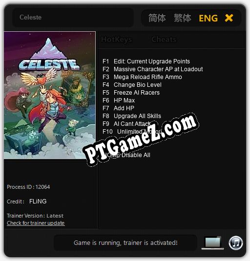Treinador liberado para Celeste [v1.0.7]