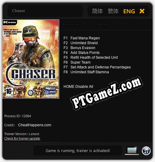 Treinador liberado para Chaser [v1.0.6]