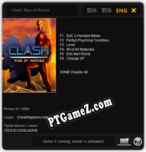 Clash: Rise of Heroes: Trainer +6 [v1.9]