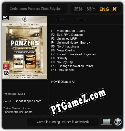 Codename: Panzers Zlota Edycja: Treinador (V1.0.38)