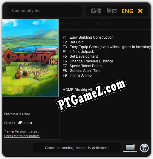 Treinador liberado para Community Inc [v1.0.3]