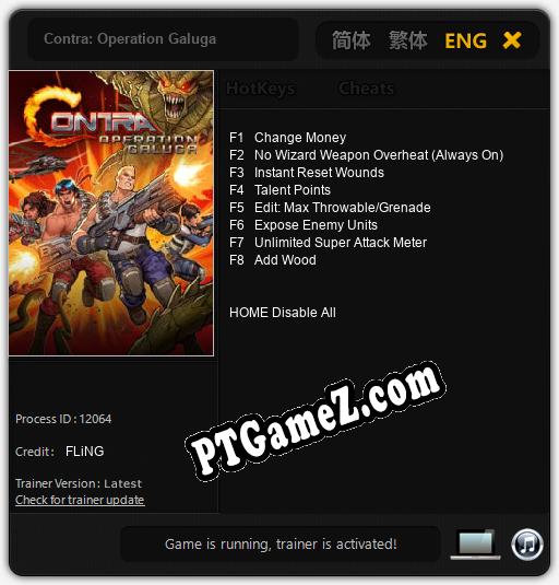 Contra: Operation Galuga: Treinador (V1.0.40)