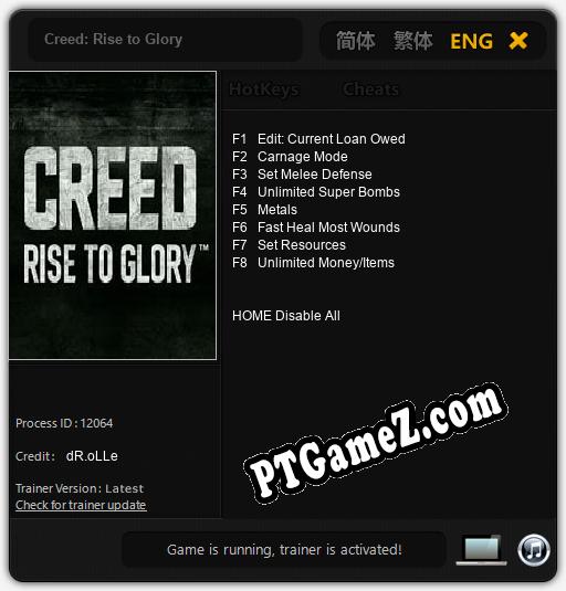 Creed: Rise to Glory: Treinador (V1.0.69)