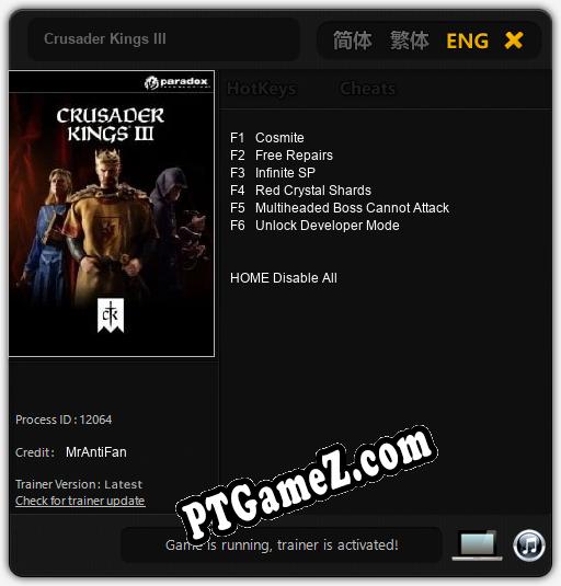 Crusader Kings III: Treinador (V1.0.58)