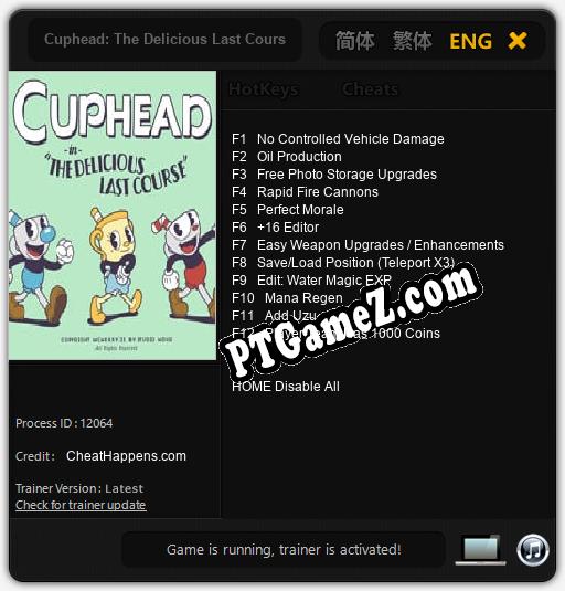 Cuphead: The Delicious Last Course: Treinador (V1.0.45)
