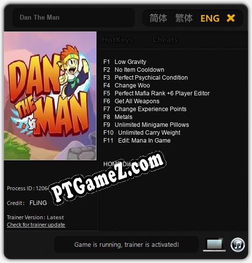 Treinador liberado para Dan The Man [v1.0.9]