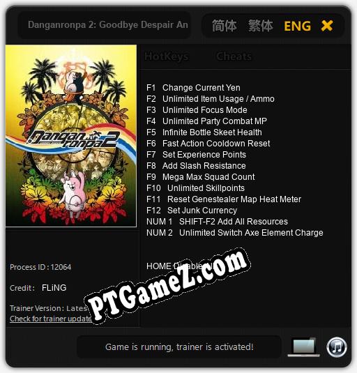Danganronpa 2: Goodbye Despair Anniversary Edition: Cheats, Trainer +14 [FLiNG]