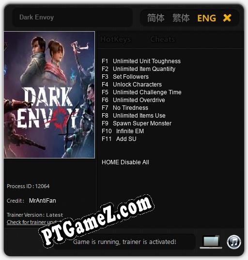 Treinador liberado para Dark Envoy [v1.0.9]
