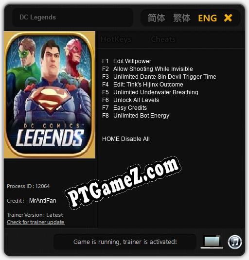Treinador liberado para DC Legends [v1.0.8]