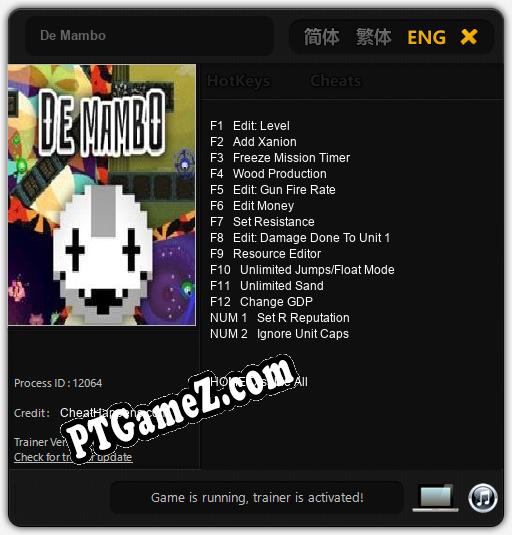 Treinador liberado para De Mambo [v1.0.1]