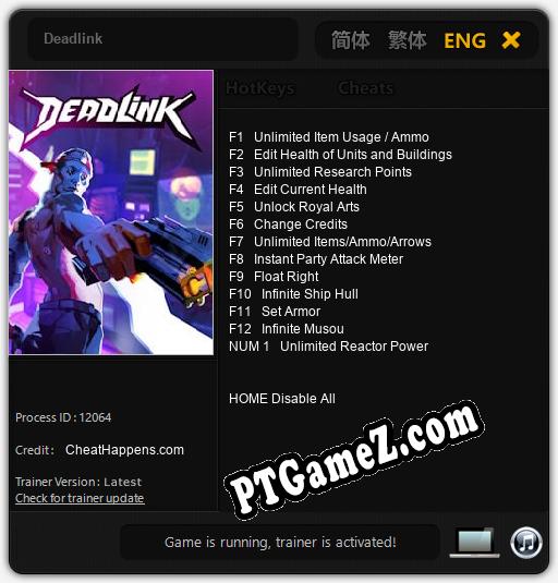 Treinador liberado para Deadlink [v1.0.5]