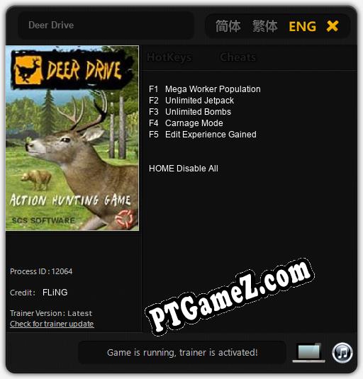 Treinador liberado para Deer Drive [v1.0.8]