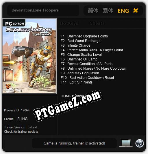 Treinador liberado para DevastationZone Troopers [v1.0.4]