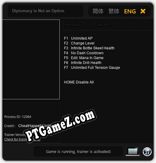 Diplomacy is Not an Option: Treinador (V1.0.37)