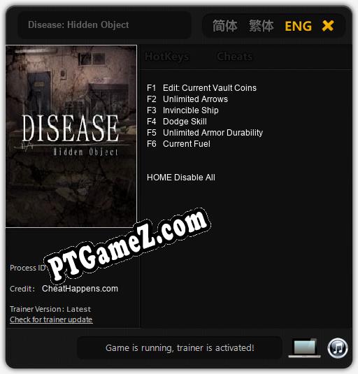 Treinador liberado para Disease: Hidden Object [v1.0.5]
