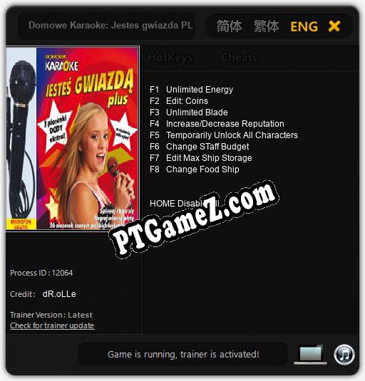 Domowe Karaoke: Jestes gwiazda PLUS: Cheats, Trainer +8 [dR.oLLe]