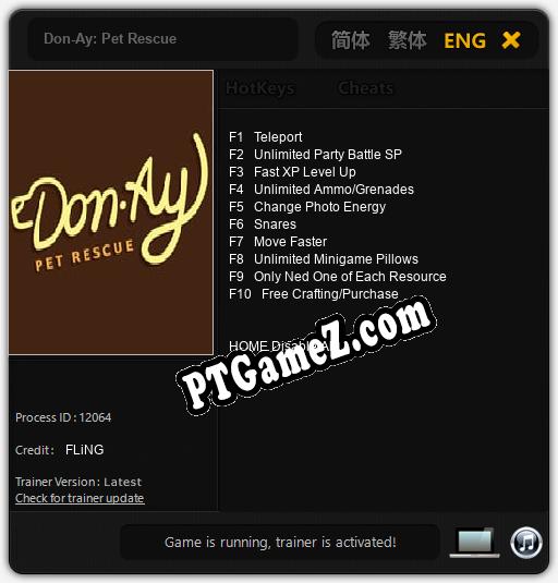 Don-Ay: Pet Rescue: Cheats, Trainer +10 [FLiNG]