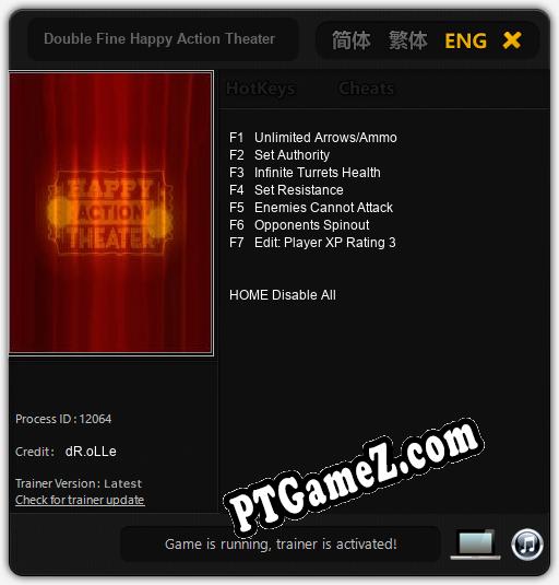Double Fine Happy Action Theater: Trainer +7 [v1.4]