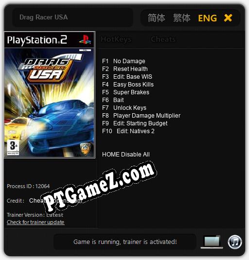 Drag Racer USA: Treinador (V1.0.52)